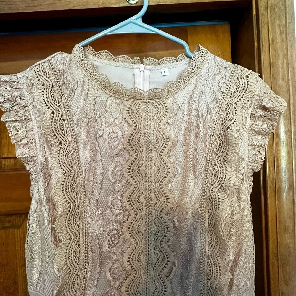SHEIN Elegant Lace Dress in Cream - Picture 2 of 8